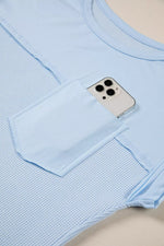 Waffle Knit Pocket T-Shirt