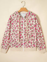Leopard Print Zip-Up Hoodie