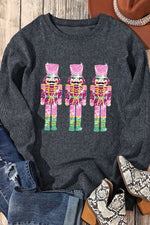 Nutcracker Round Neck Long Sleeve Sweatshirt