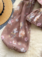 Floral Print Chiffon Balloon Sleeve Blouse