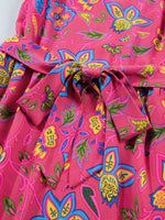 Flutter Sleeve Belted Floral Dress