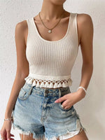 Tassel Hem Textured Tank