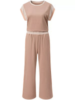 Color Block Detail Casual Two-piece Set