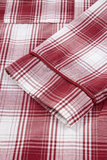 Plaid Long Sleeve Shirt and Drawstring Shorts Lounge Set