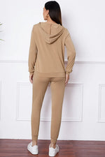 SHUT UP AND KISS ME Lip Graphic Hooded Top and Drawstring Pants Set