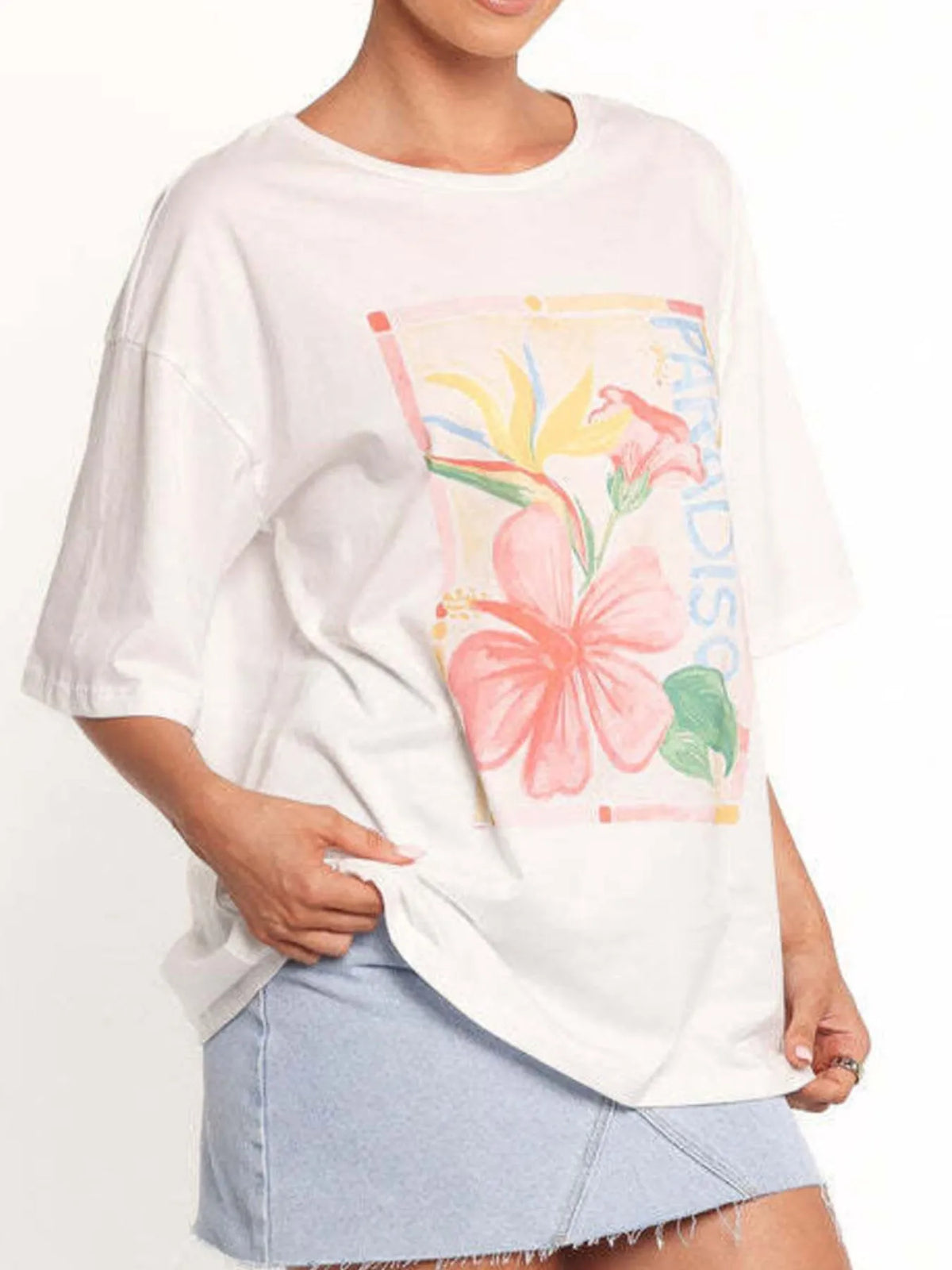 Graphic Round Neck Short Sleeve T-Shirt