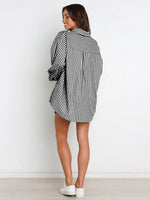 Striped Dropped Shoulder Shirt and Shorts Set
