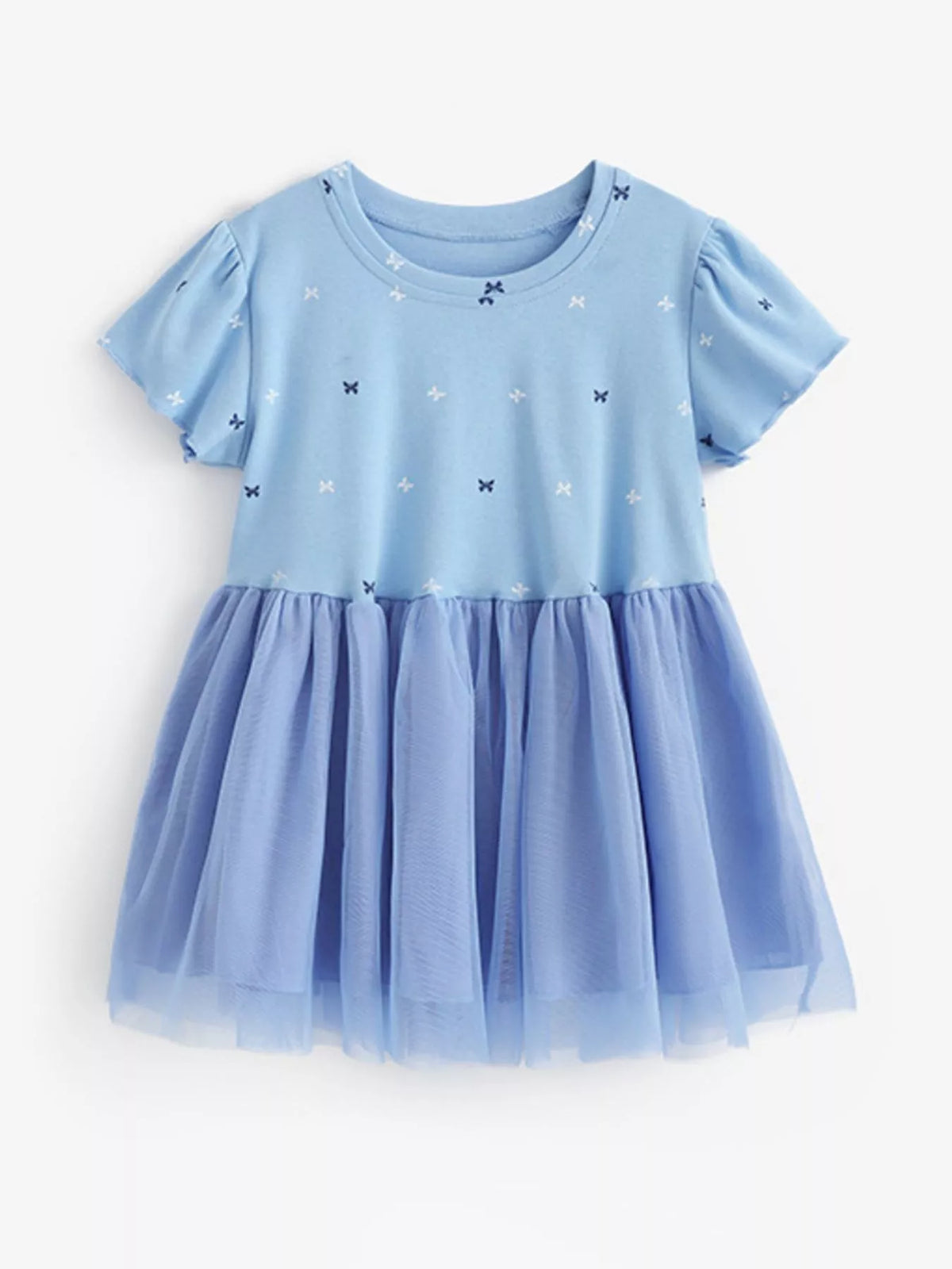 Children's Butterfly Round Neck Tulle Dress