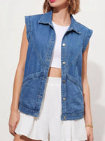 Button-Down Denim Vest
