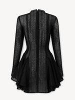 Layered Round Neck Long Sleeve Dress