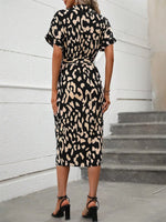 Short Sleeve Tie Waist Dress