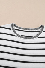 Striped Short Sleeve Knit Top