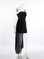 Pleated Detail Tube Mini Dress