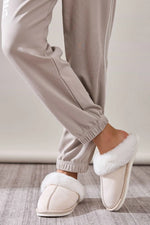 Faux Fur Round Toe Slippers