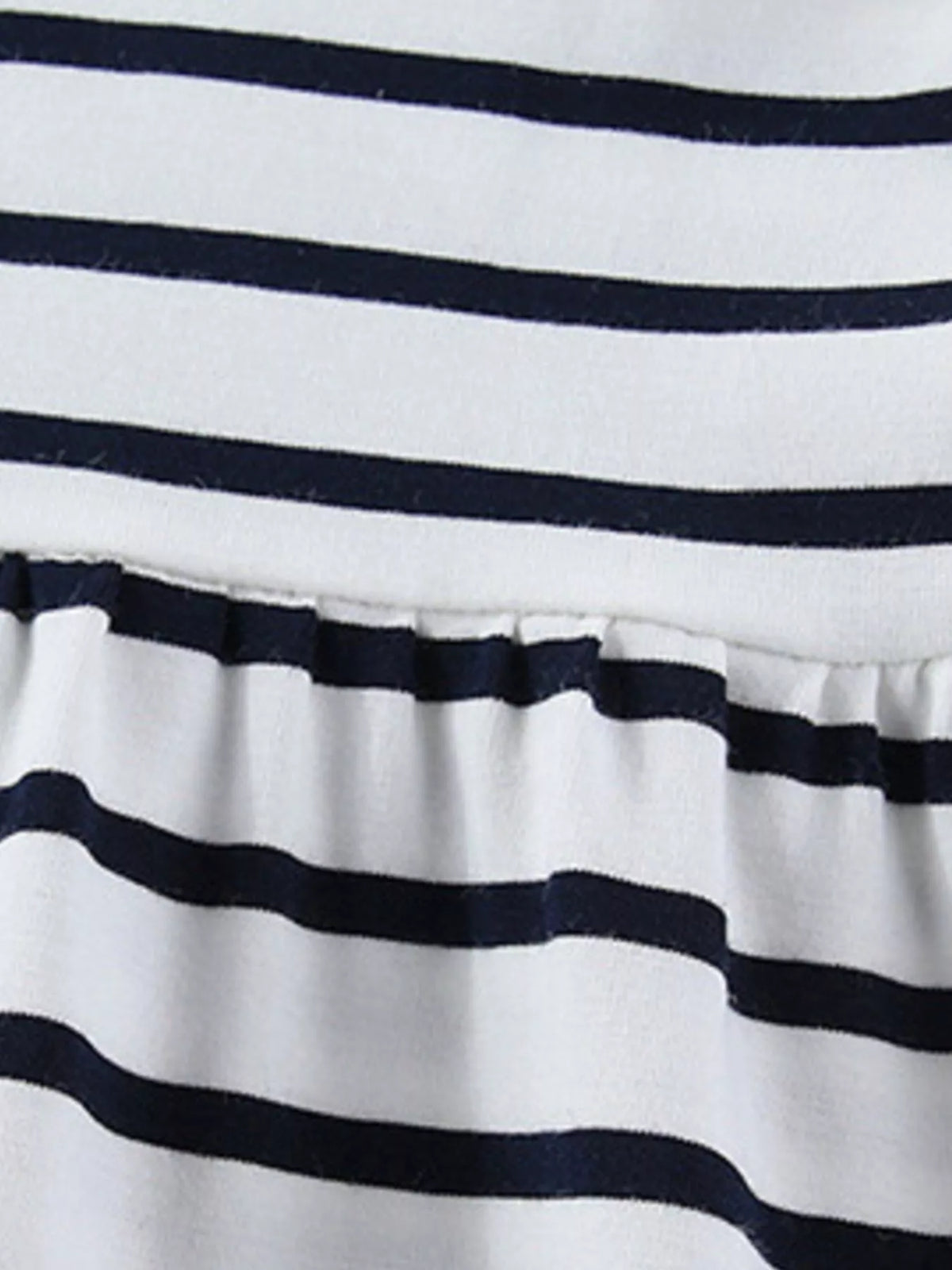 Children's Cute Appliques Striped Round Neck Dress
