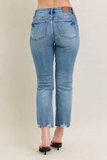 Judy Blue Mr Vintage Wash Destroy Hem Kick Flare Jeans