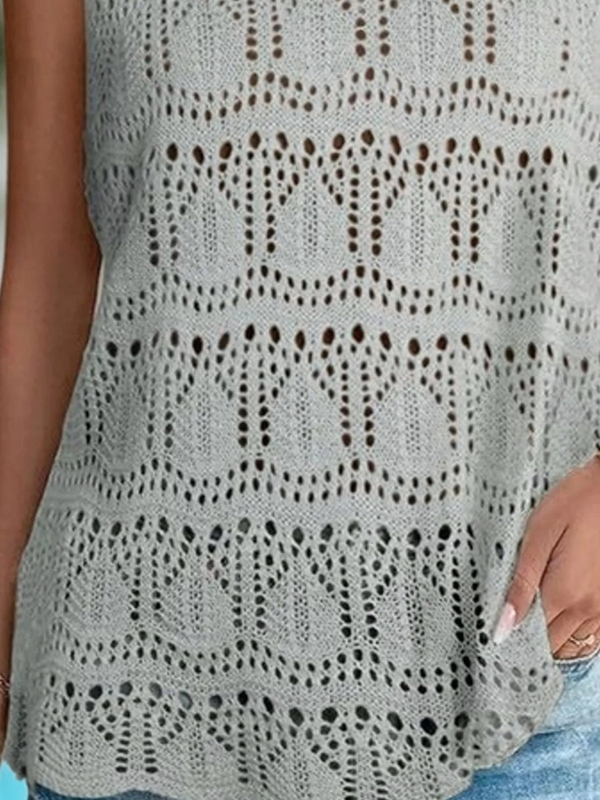 Crochet Sleeveless Sweater Vest