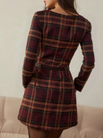 Plaid Long Sleeve Mini Dress