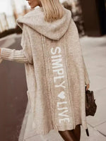 Full Size Hooded Knit Open Front Cardigan Plus Size