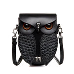 Owl Design Leather Crossbody Bag
