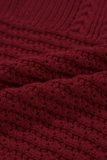 Cable Knit Pointelle Slim Fit V Neck Sweater Vest