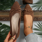 Bow Point Toe Flats Slip-Ons