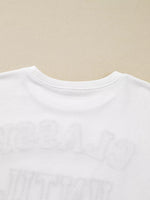 CLASSY UNTIL KICKOFF Plush Letter Patched Loose Sweatshirt
