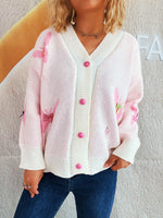 Butterfly Button Up Long Sleeve Cardigan