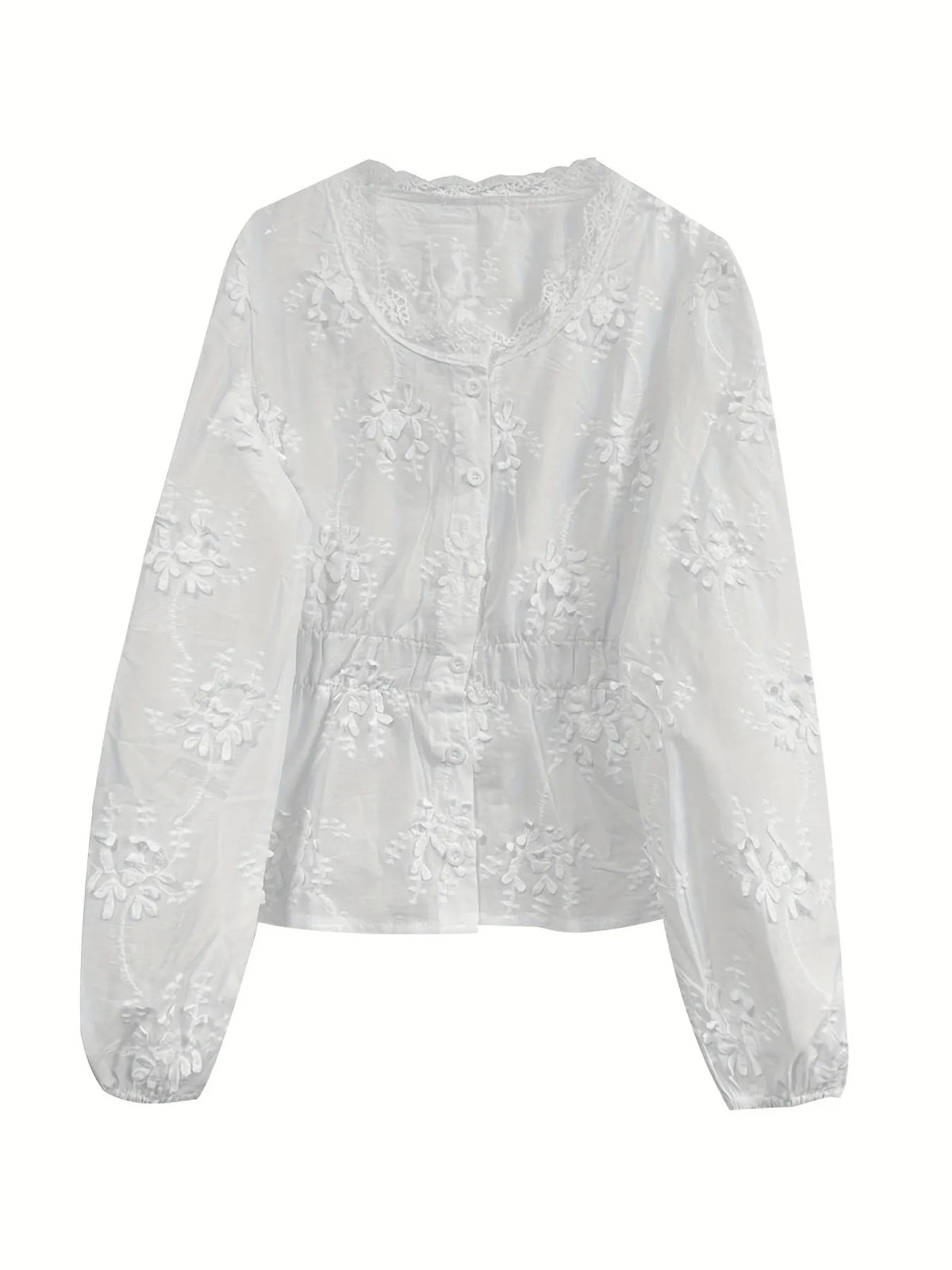 Lace Detail Button Up Shirt