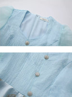 Butterfly Print Puff Sleeve Dress
