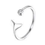 925 Sterling Silver Whale Tail Ring