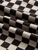 Mixed Checkered Pattern Patchwork High Low Casual Top