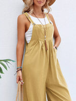 Full Size Casual Wide-Leg Overalls with Pockets Plus Size