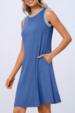 Round Neck Sleeveless Mini Tank Dress