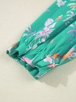 Floral Lantern Sleeve Button Front Shirt