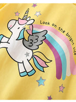 Children's Unicorn Graphic Ruffle Hem T-Shirt