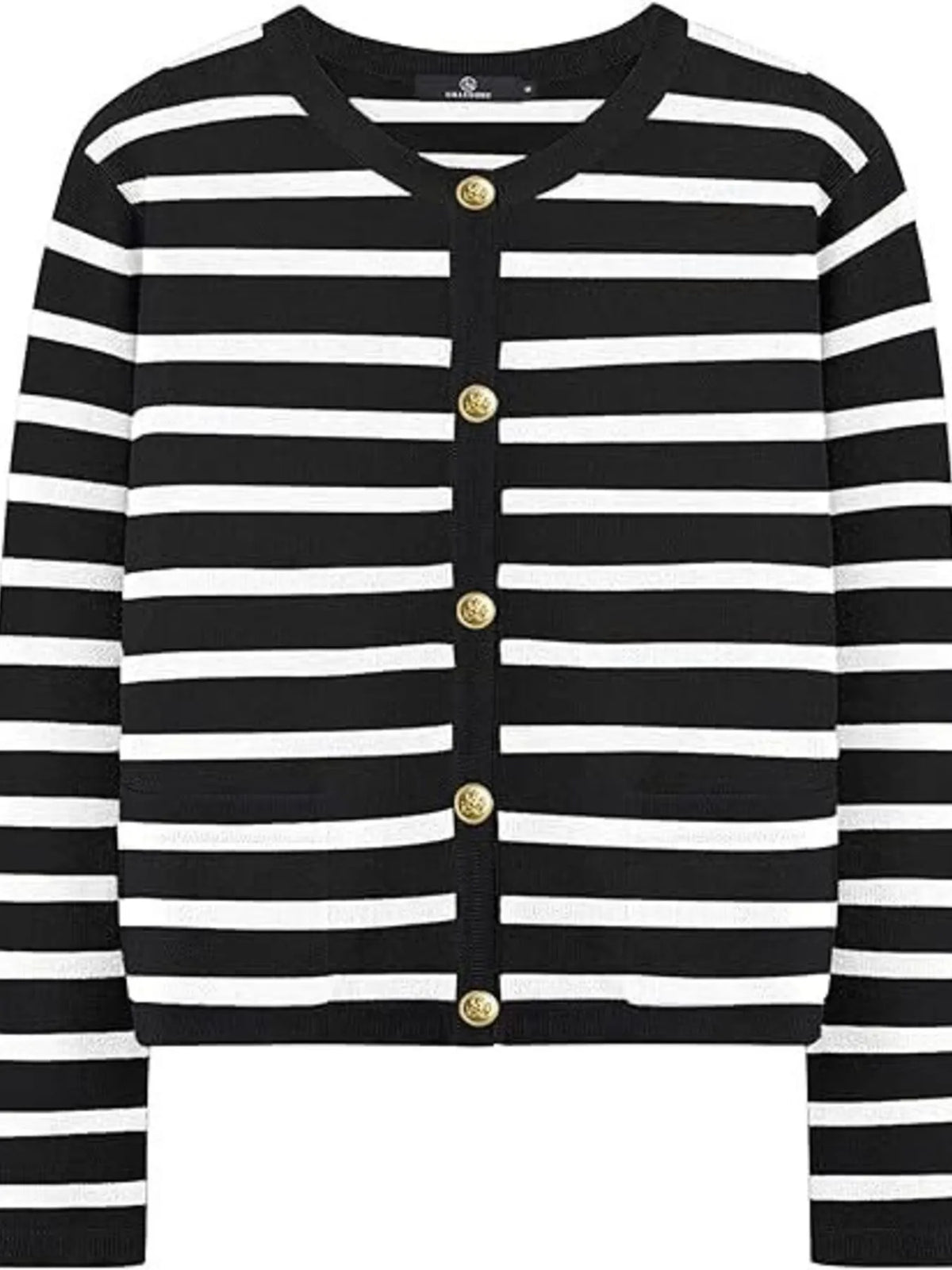 Striped Button-Up Cardigan