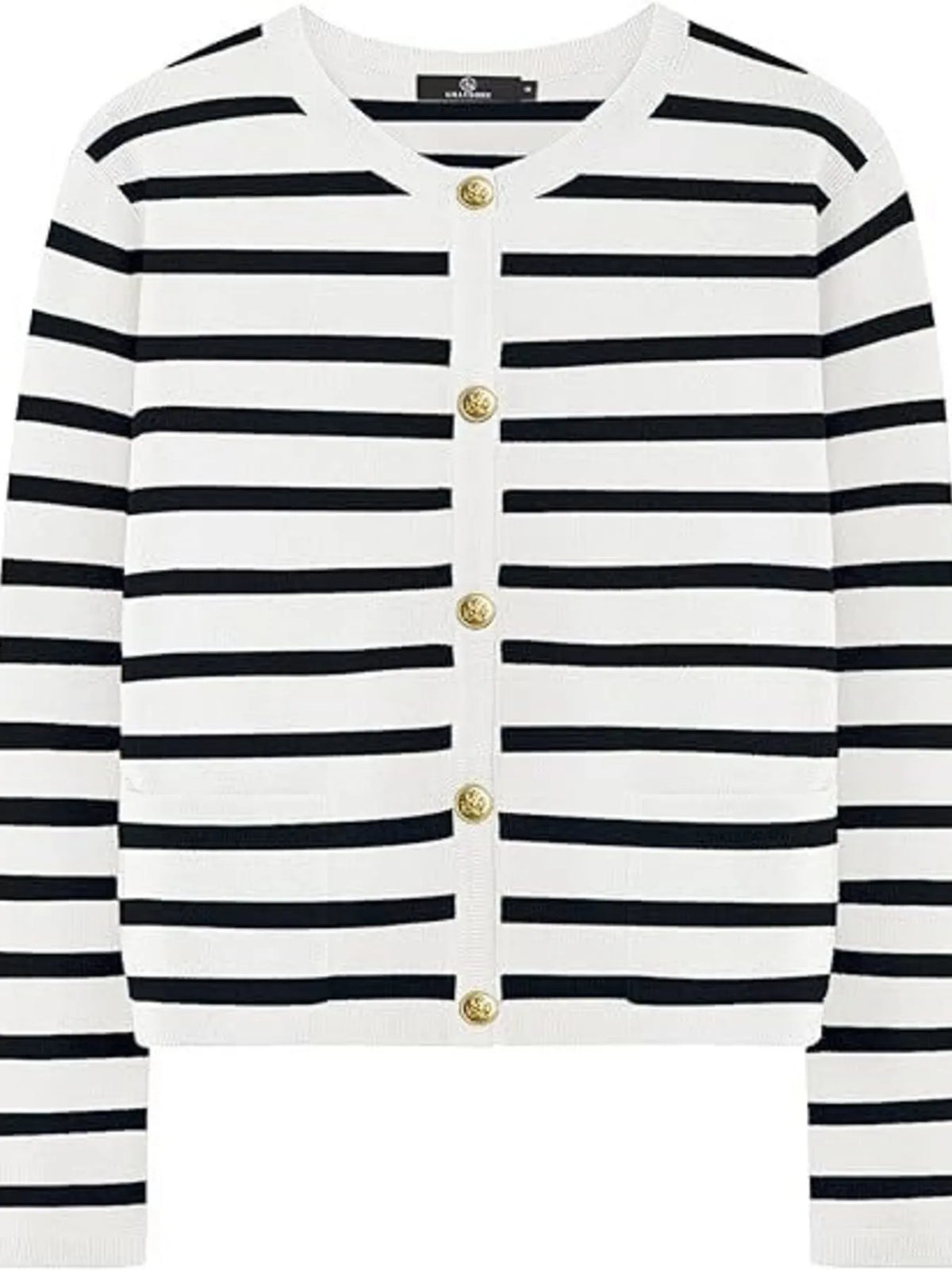 Striped Button-Up Cardigan