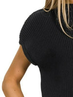 Zenana Mock Neck Short Sleeve Sweater