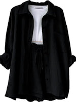Button Up Shirt and Shorts Set