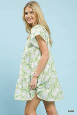 Umgee Floral Print Tiered Babydoll Dress