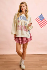 BiBi 4th Of July Stars And Stripes Patches Sweatshirt