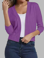 Viscose Blend Open Front Cardigan