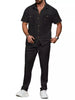 Men's Full Size Casual Short Sleeve Shirt and Pants Set Plus Size