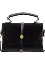 Vintage Suede Flap Crossbody Bag