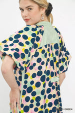 Umgee Polka Dot Print Tunic Dress