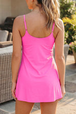 Twisted Strappy Back Active Mini Dress and Shorts Set