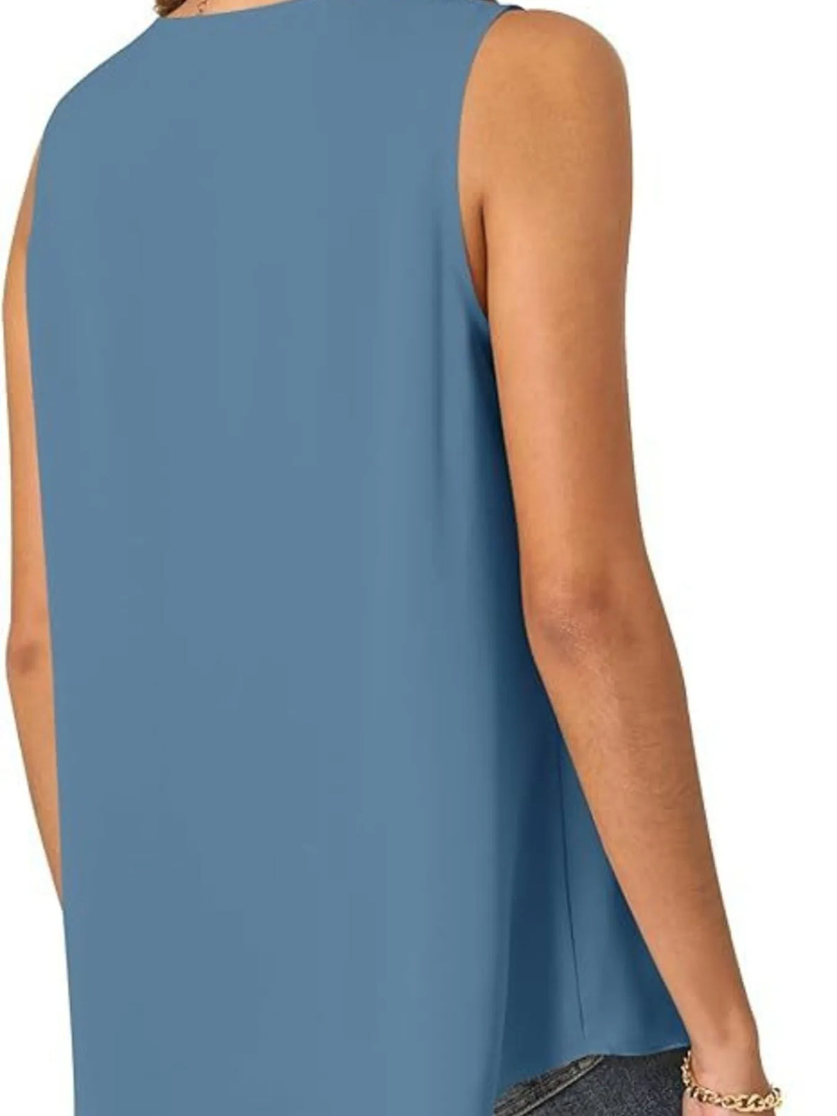 Full Size V-Neck Sleeveless Tank Top Plus Size