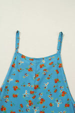 Floral Print Spaghetti Straps Loose Pocketed Jumpsuit