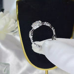 925 Sterling Silver Moissanite Flower Ring